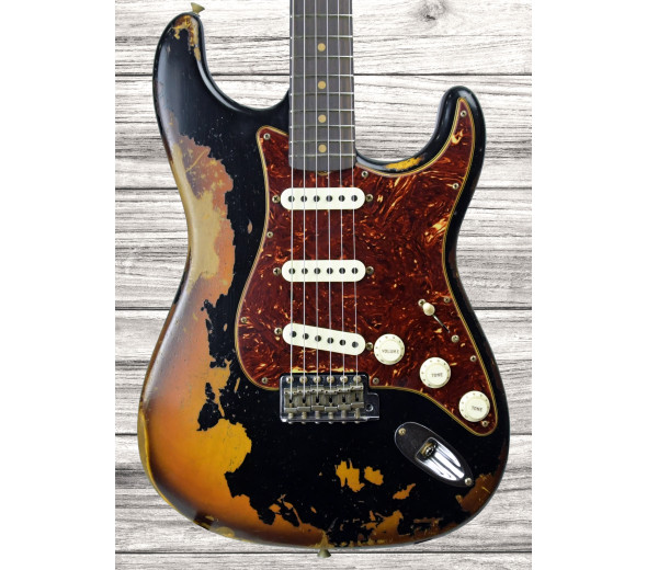 fender custom shop guitarras formato ST Fender Custom Shop Roasted '61 Super Heavy Relic Flat-Lam RW Fingerboard Aged Black 3 Sunburst LTD fender custom shop guitarras formato ST Fender Custom Shop Roasted '61 Super Heavy Relic Flat-Lam RW Fingerboard Aged Black 3 Sunburst LTD