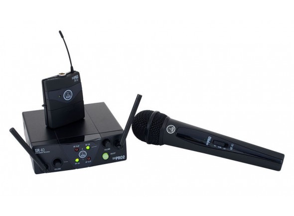 Sistema sem fios com microfone de mão/Sistema inalámbrico con micrófono de mano AKG WMS40 Mini Dual Vocal/Instrumental