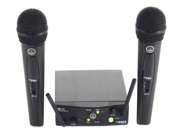 Sistema sem fios com microfone de mão/Sistema inalámbrico con micrófono de mano AKG WMS40 Mini DUAL Vocal 