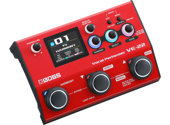  Processador Vocal /Procesadores de Voz <b>BOSS VE-22 PRO</b> Processador Voz LCD a Cores + LOOPER