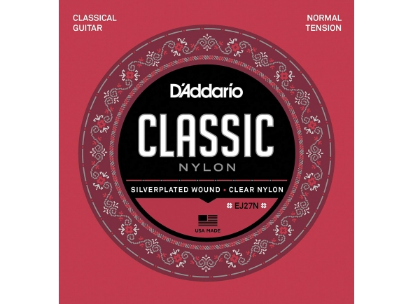 Cuerdas de guitarra clásica D´Addario Jogo de Cordas Nylon Guitarra Clássica EJ27N 