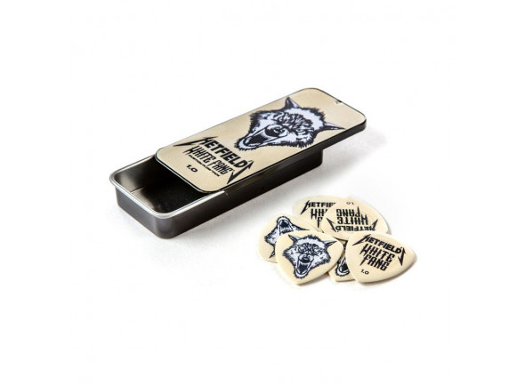 palhetas de guitarra Conjunto de 6 palhetas para guitarra/pua de guitarra Dunlop James Hetfield Flow White Fang PH122T, 6 Pack 1.0 mm palhetas de guitarra Conjunto de 6 palhetas para guitarra/pua de guitarra Dunlop James Hetfield Flow White Fang PH122T, 6 Pack 1.0 mm