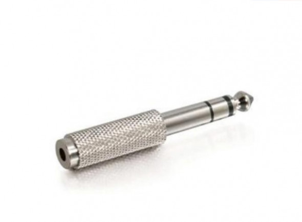Adaptadores y Conversores SOS  Adaptador Jack 3,5 mm Fêmea – Jack 6,3 mm Macho Jack Stereo metalico