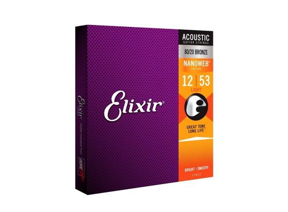 Juego de cuerdas .012 Elixir E11052 Nanoweb Light Acoustic 12-53