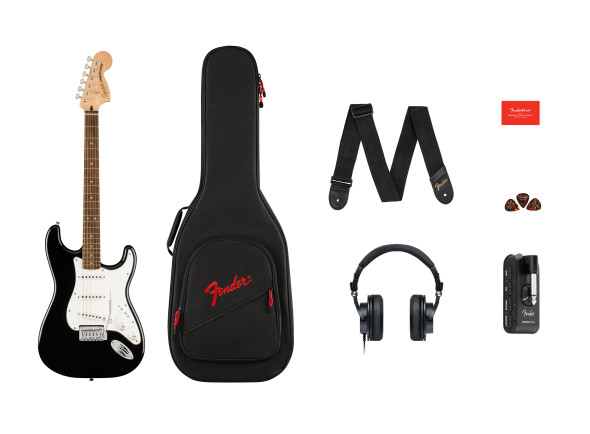 palhetas de guitarra Pack de guitarra/guitarras formato ST Fender Affinity Series Stratocaster Mustang Micro Pack Laurel Fingerboard Black palhetas de guitarra Pack de guitarra/guitarras formato ST Fender Affinity Series Stratocaster Mustang Micro Pack Laurel Fingerboard Black