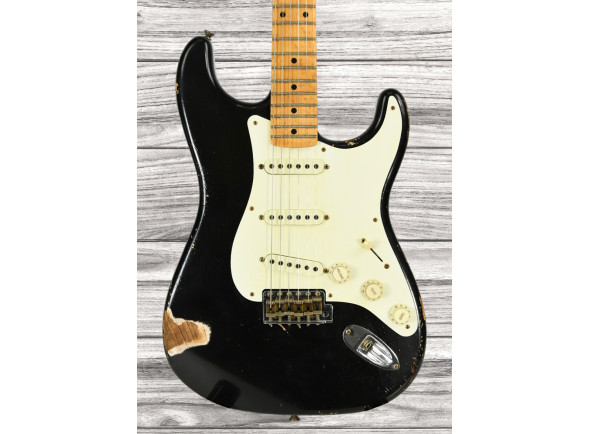 Fender Custom Shop Guitarra elétrica/guitarras formato ST Fender Custom Shop 56 Strat Relic Black Fender Custom Shop Guitarra elétrica/guitarras formato ST Fender Custom Shop 56 Strat Relic Black