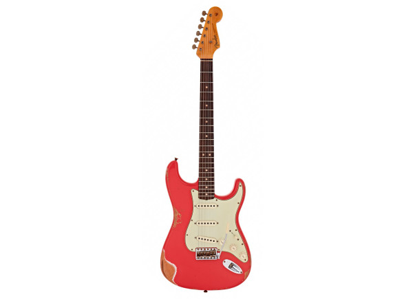 fender custom shop Guitarra elétrica/guitarras formato ST Fender Custom Shop 63 Stratocaster Heavy Relic Aged Fiesta Red fender custom shop Guitarra elétrica/guitarras formato ST Fender Custom Shop 63 Stratocaster Heavy Relic Aged Fiesta Red