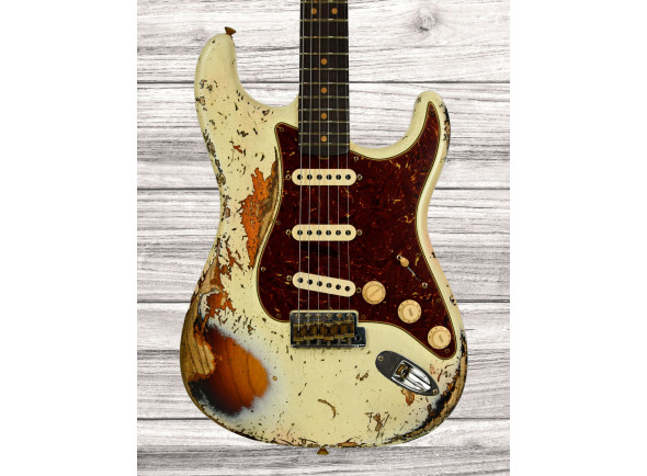 Fender Custom Shop Guitarra elétrica/guitarras formato ST Fender Custom Shop Time Machine Collection 63 Strat Super Heavy Relic Aged Vintage White Fender Custom Shop Guitarra elétrica/guitarras formato ST Fender Custom Shop Time Machine Collection 63 Strat Super Heavy Relic Aged Vintage White