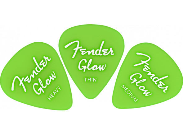 palhetas de guitarra pua de guitarra Fender Glow In The Dark Set de 12 palhetas de guitarra pua de guitarra Fender Glow In The Dark Set de 12