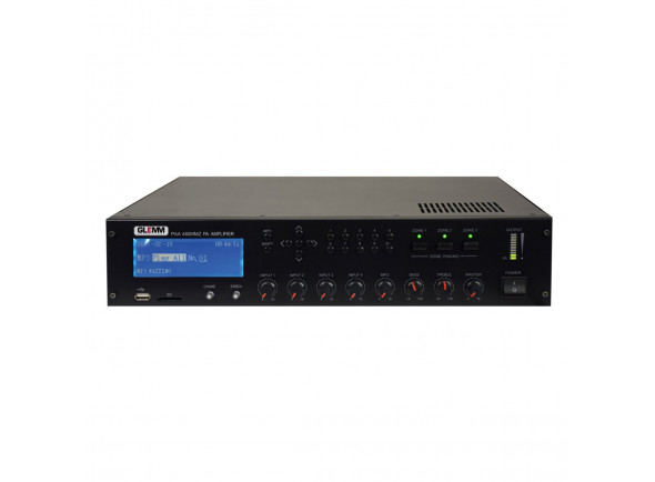 Etapas de Potencia Glemm   Amplificador Audio 100V 480W SD/USB/MP3 – 3 Zonas