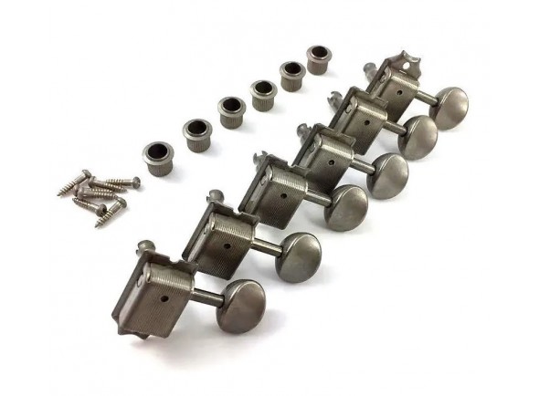 Conjunto de cabeça de máquina para guitarra elétrica/Sistemas mecánicos 6L para guitarra eléctrica Gotoh SD91-05M Aged Tuners 6L N