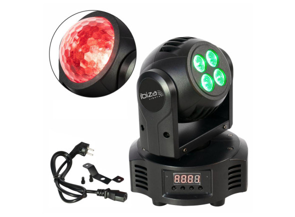 movingheads Cabezas móviles LED Ibiza  Moving Head 2 em 1 Astro/Wash 1x10W/4x6W RGBW DMX