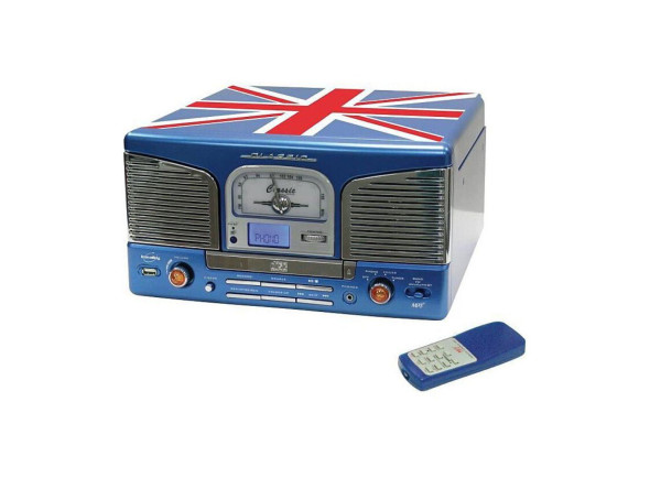 Gira discos vintage/Tocadiscos e Gira-discos Inovalley  Gira-Discos 33/45/78RPM Vintage CD/FM/USB/Micro SD Azul UK