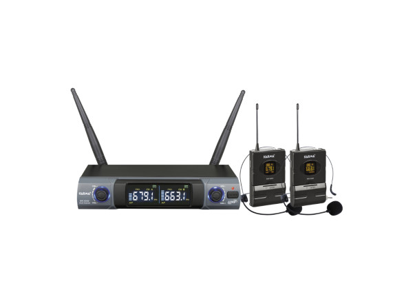 Sistema sem fio com microfone de cabeça/Micrófonos Inalámbricos Diadema Karma  Microfone Cabeça s/ Fios + Receptor UHF (2 uni)