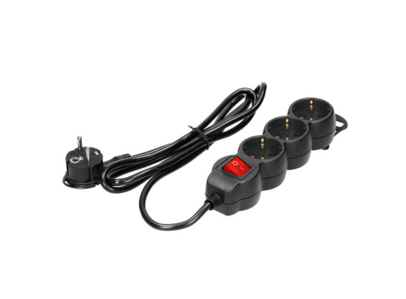 Extensão Eléctrica/extensión eléctrica Orno Extensão Eléctrica 3 Vias Shucko 5mt c/ Interruptor - Preto