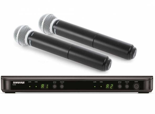 Microfones sem fio Shure BLX Microfone sem fios/Sistema inalámbrico con micrófono de mano Shure BLX288/SM58 Microfones sem fio Shure BLX Microfone sem fios/Sistema inalámbrico con micrófono de mano Shure BLX288/SM58
