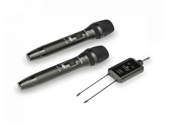 Sistemas sem fios para microfone de mão/Sistema inalámbrico con micrófono de mano Soundsation  Pocketmic Sistema Wireless Compacto UHF c/2 Micros U16HH-A1