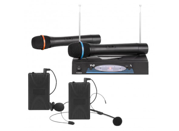 Sistema inalámbrico con micrófono de mano VHF Central Microfone S/ Fios 2 Canais Vhf 174-216mhz