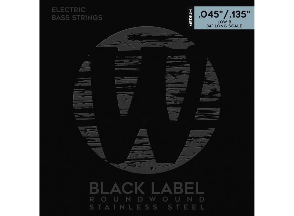 Jogo de 5 Cordas para Baixo Electrico/Juego de cuerdas .045 para bajo eléctrico de 5 cuerdas Warwick  40301M Black Label