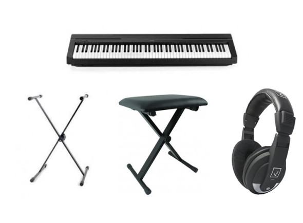 Pianos digitales portátiles Yamaha Pack Piano P-45 Black + Suporte + Banco 